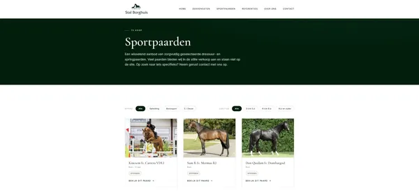 Stal Borghuis sportpaarden overzicht
